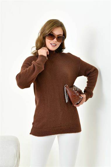 FTZ Women Kadın Basic Kazak  Kahve 20878