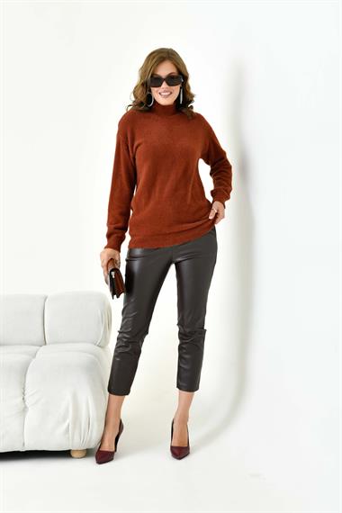 FTZ Women Kadın Basic Kazak  Kiremit 20878