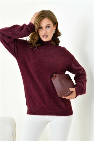 FTZ Women Kadın Basic Kazak  Mürdüm 20878