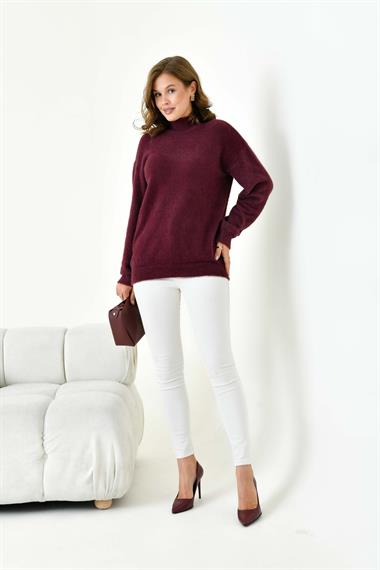 FTZ Women Kadın Basic Kazak  Mürdüm 20878