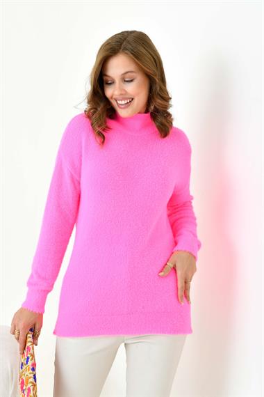 FTZ Women Kadın Basic Kazak  Pembe 20878