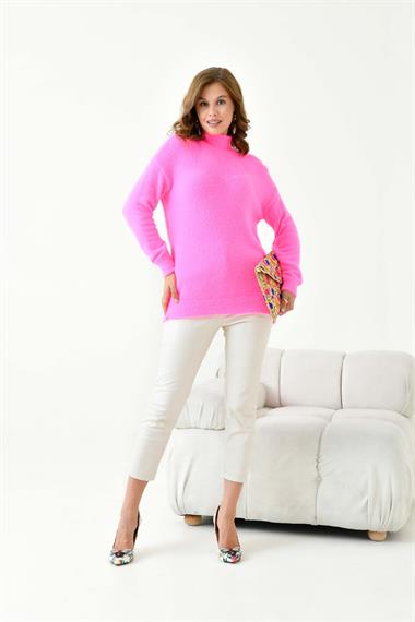 FTZ Women Kadın Basic Kazak  Pembe 20878