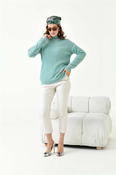 FTZ Women Kadın Basic Kazak  Su Yeşili 20878