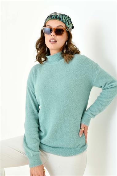 FTZ Women Kadın Basic Kazak  Su Yeşili 20878