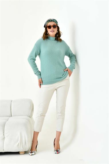 FTZ Women Kadın Basic Kazak  Su Yeşili 20878