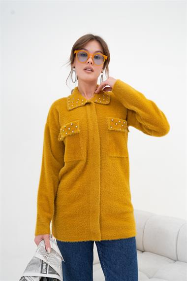 FTZ Women Kadın Beyoğlu Taş İşlemeli Hırka  Oriw 20774