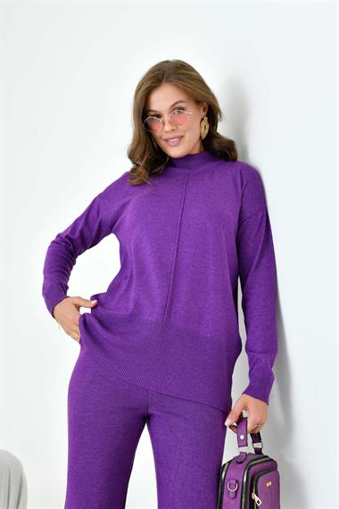 FTZ Women Kadın Bindirme Detaylı İkili Takım  Mor 20636