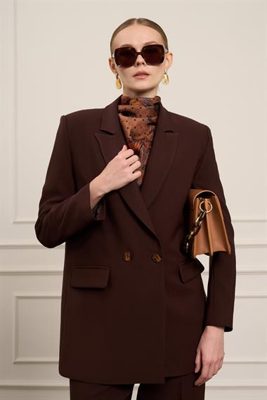 FTZ Women Kadın Blazer Takım  Kahve 31065
