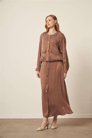 FTZ Women Kadın Cupra Etekli Takım  Kahve 31063