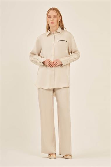 FTZ Women Kadın Cupra Pantolonlu Takım  Beige 31059