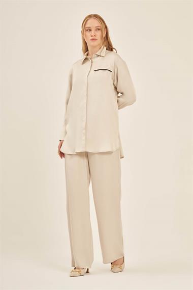 FTZ Women Kadın Cupra Pantolonlu Takım  Beige 31059