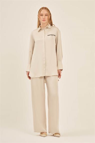 FTZ Women Kadın Cupra Pantolonlu Takım  Beige 31059