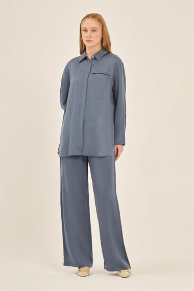 FTZ Women Kadın Cupra Pantolonlu Takım  İndigo 31059