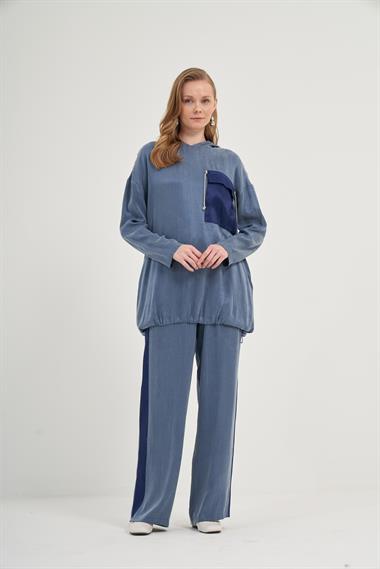 FTZ Women Kadın Cupra Pantolonlu Takım  İndigo 31062
