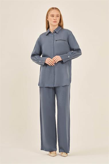 FTZ Women Kadın Cupra Pantolonlu Takım  İndigo 31059