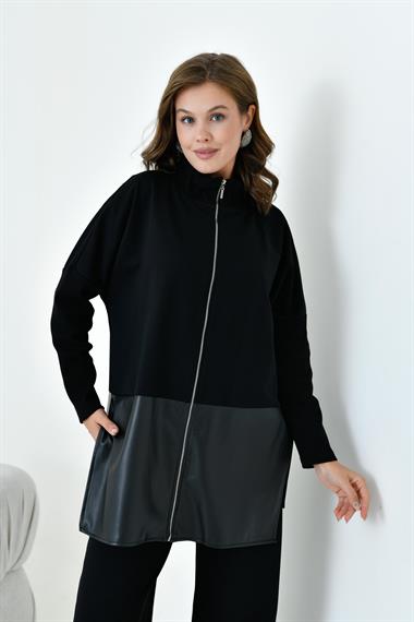 FTZ Women Kadın Deri İki İp Takım  Siyah 30949