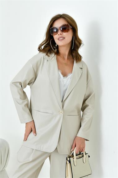 FTZ Women Kadın  Deri Takım  Beige 30919