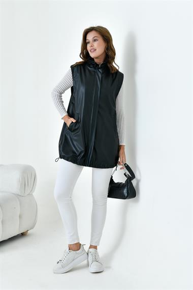 FTZ Women Kadın Deri Yelek  Siyah 30926
