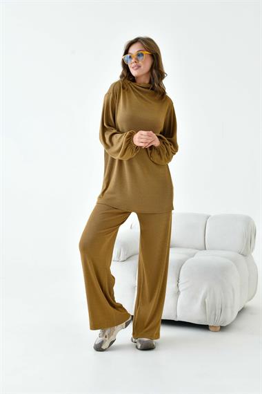 FTZ Women Kadın Dokuma İkili Takım  Camel 30971
