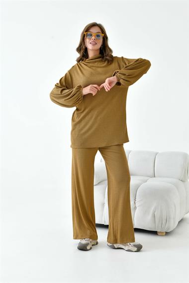 FTZ Women Kadın Dokuma İkili Takım  Camel 30971