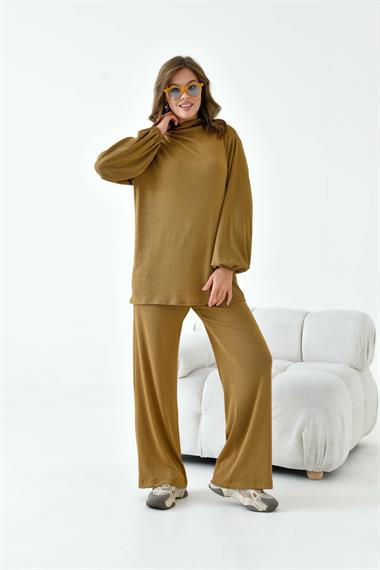 FTZ Women Kadın Dokuma İkili Takım  Camel 30971