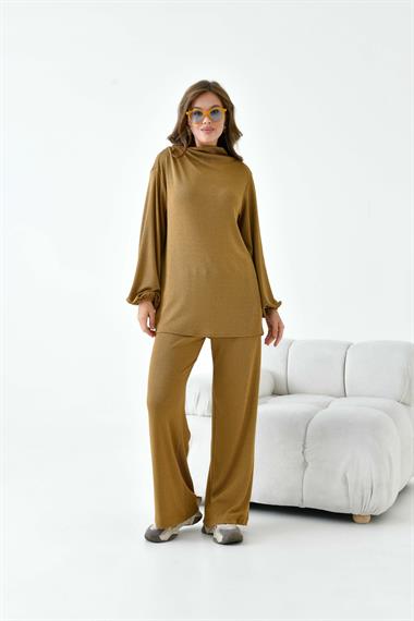 FTZ Women Kadın Dokuma İkili Takım  Camel 30971