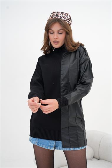 FTZ Women Kadın Düğme Detaylı Tunik  Siyah 20825