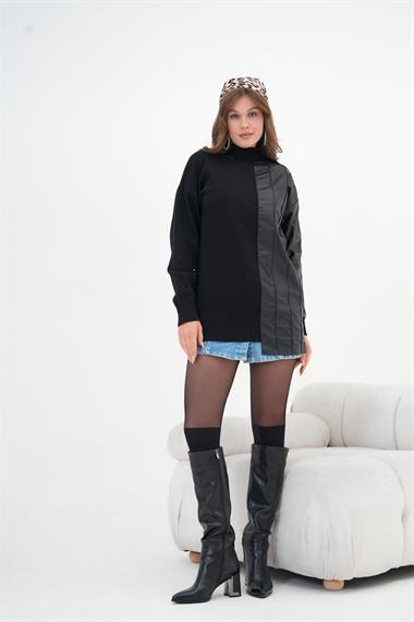 FTZ Women Kadın Düğme Detaylı Tunik  Siyah 20825