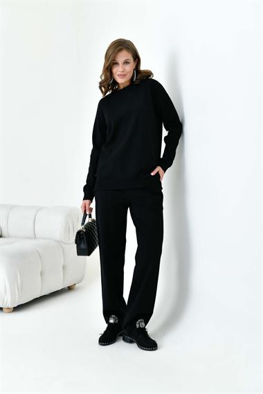 FTZ Women Kadın Düz Basic İkili Takım  Siyah 20800