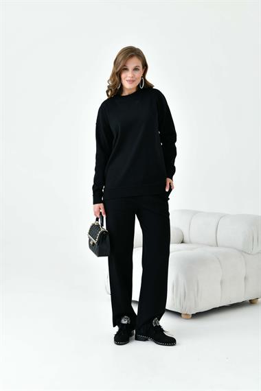FTZ Women Kadın Düz Basic İkili Takım  Siyah 20800