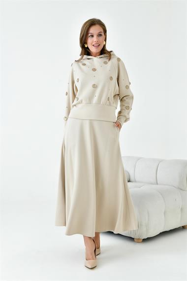 FTZ Women Kadın Etekli Takım  Beige 30990