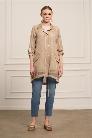 FTZ Women Kadın File Detay Kap  Beige 31084