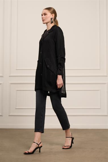 FTZ Women Kadın File Detay Kap  Siyah 31084