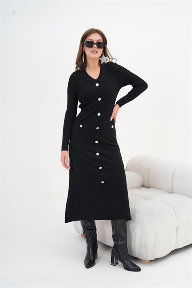 FTZ Women Kadın Fitilli Elbise  Siyah 20847