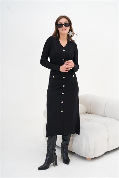 FTZ Women Kadın Fitilli Elbise  Siyah 20847