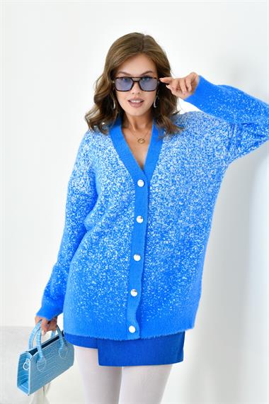 FTZ Women Kadın Geçişli Hırka  Mavi 20941