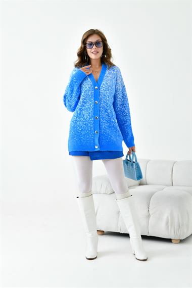 FTZ Women Kadın Geçişli Hırka  Mavi 20941