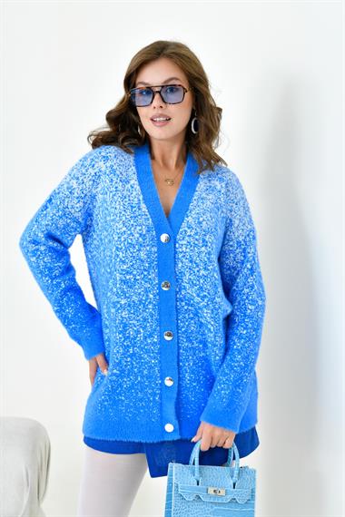 FTZ Women Kadın Geçişli Hırka  Mavi 20941