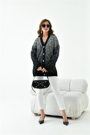 FTZ Women Kadın Geçişli Hırka  Siyah 20941