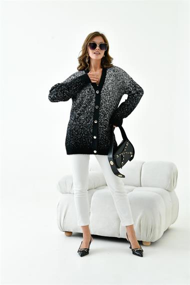 FTZ Women Kadın Geçişli Hırka  Siyah 20941