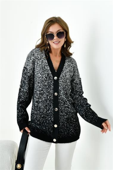 FTZ Women Kadın Geçişli Hırka  Siyah 20941