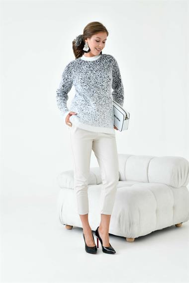 FTZ Women Kadın Geçişli Kazak  Ekru 20942