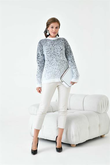 FTZ Women Kadın Geçişli Kazak  Ekru 20942