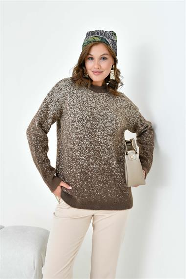 FTZ Women Kadın Geçişli Kazak  Kahve 20942