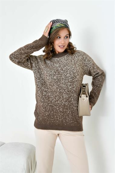 FTZ Women Kadın Geçişli Kazak  Kahve 20942