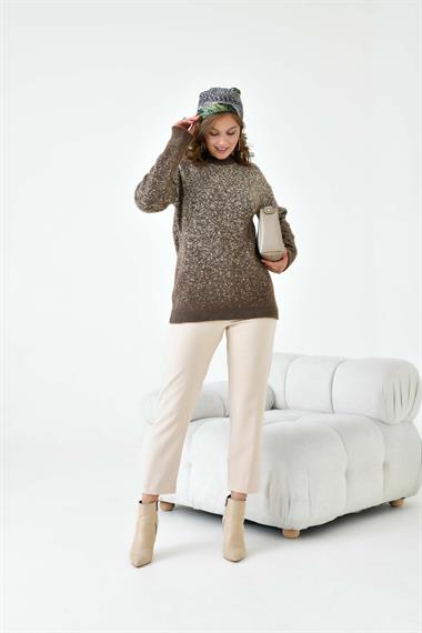 FTZ Women Kadın Geçişli Kazak  Kahve 20942