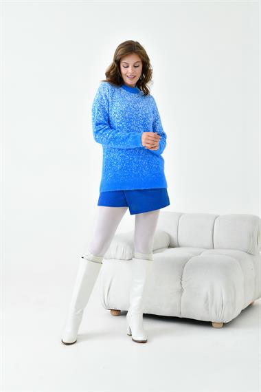 FTZ Women Kadın Geçişli Kazak  Mavi 20942