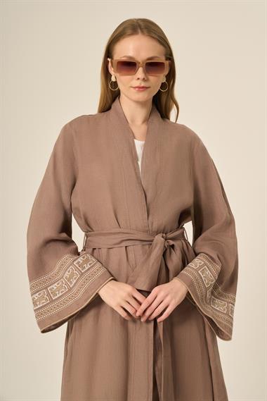 FTZ Women Kadın Ham Keten Kap  Vizon 31110