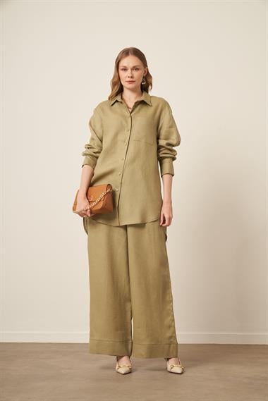 FTZ Women Kadın Ham Keten Takım  Çağla 31111