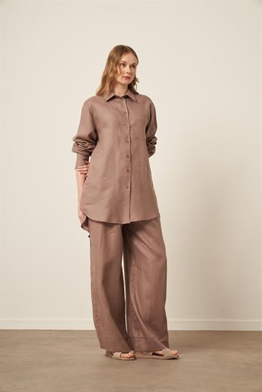 FTZ Women Kadın Ham Keten Takım  Vizon 31111